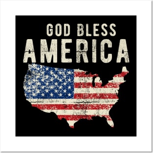 Independence Day -God Bless America 4th of July Gift Posters and Art